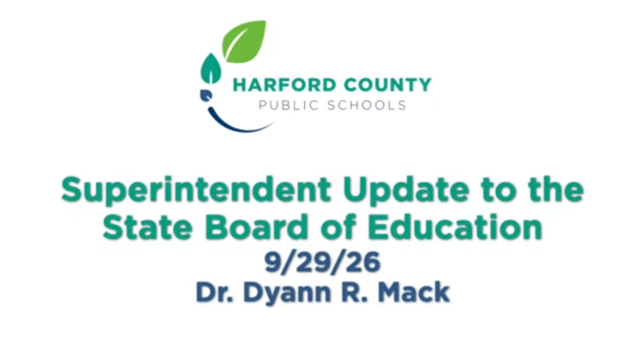 Superintendent Update to the State Board of Education