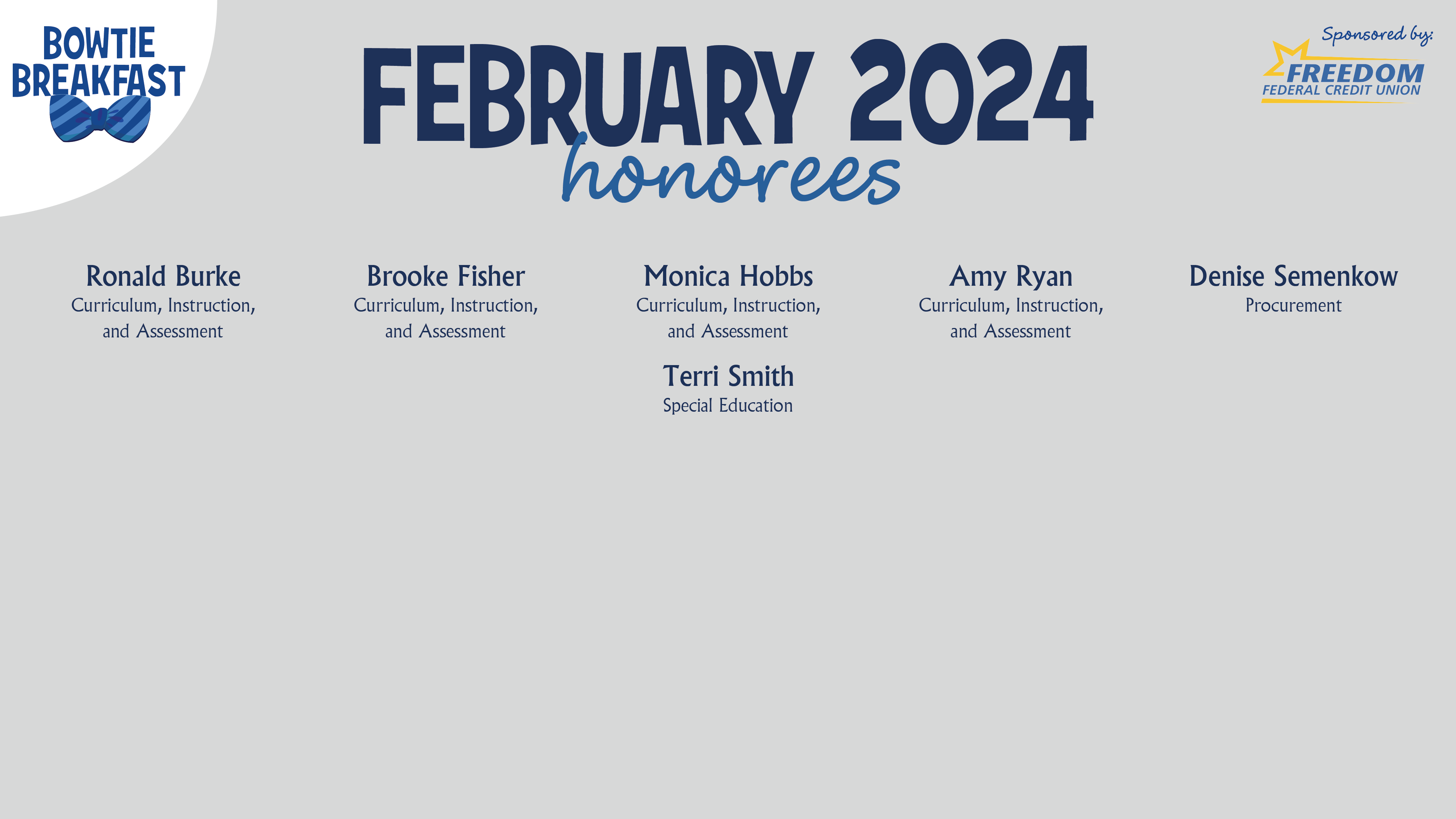 HCPS Bowtie Breakfast Honorees - February 2024