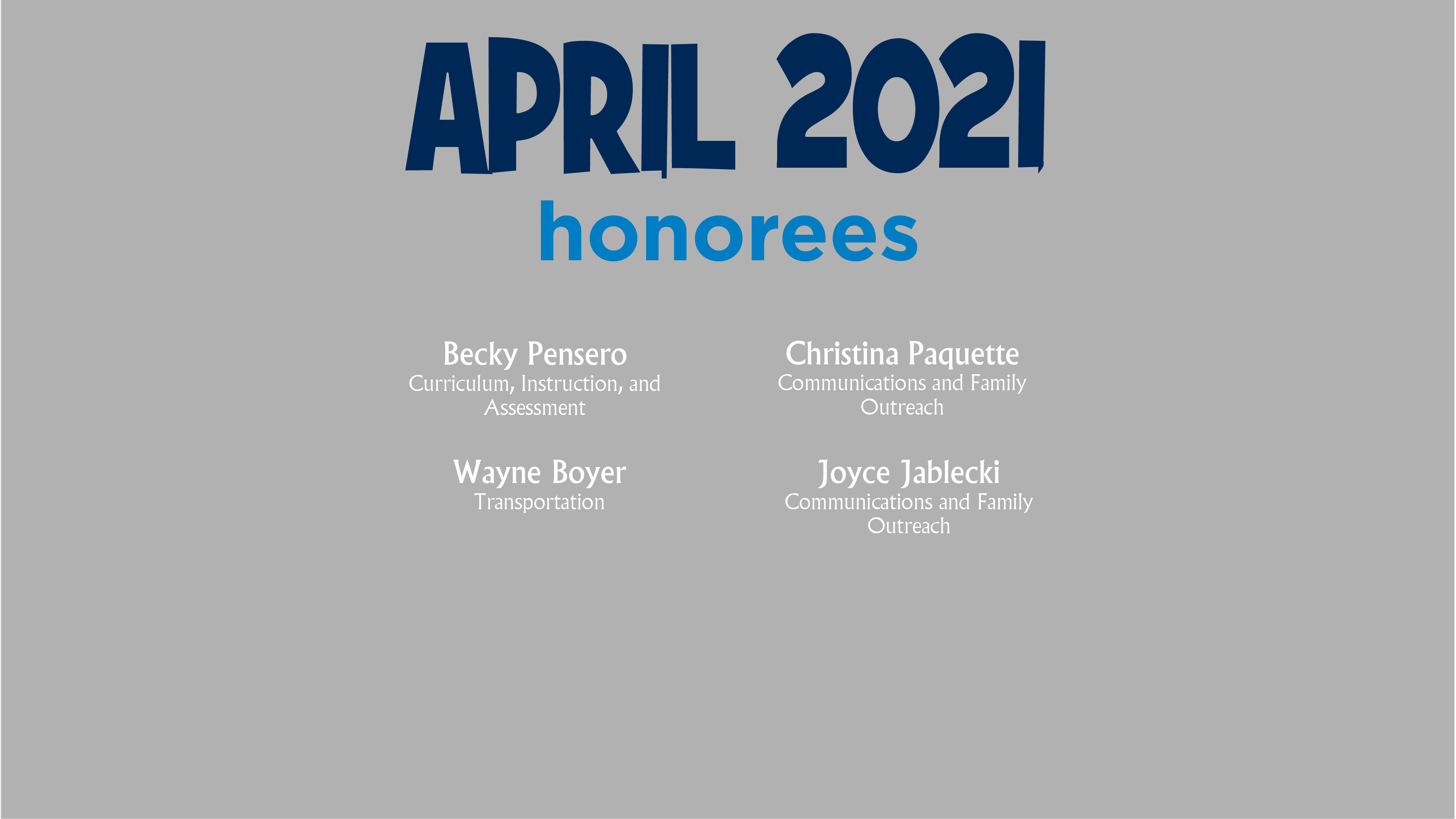 HCPS Bowtie Breakfast Honorees - April 2021