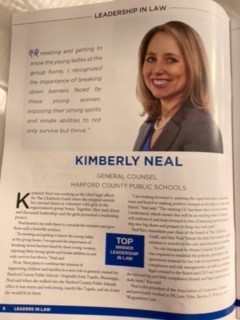 Photo of Kimberly Neal, Esq, General Counsel for HCPS, Earns Top Award