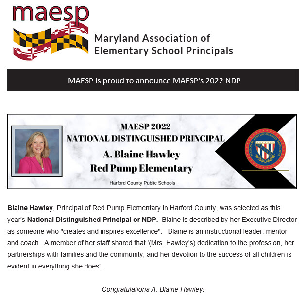 Ms. A. Blaine Hawley Named National Distinguished Principal
