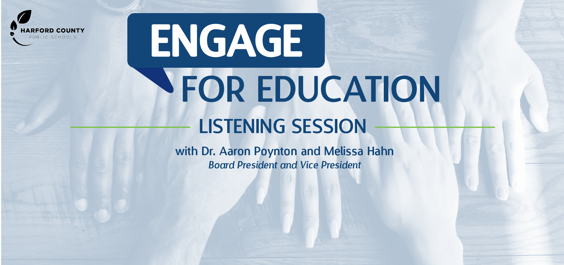 Engage for Education listening session with Dr. Aaron Poynton and Melissa Hahn