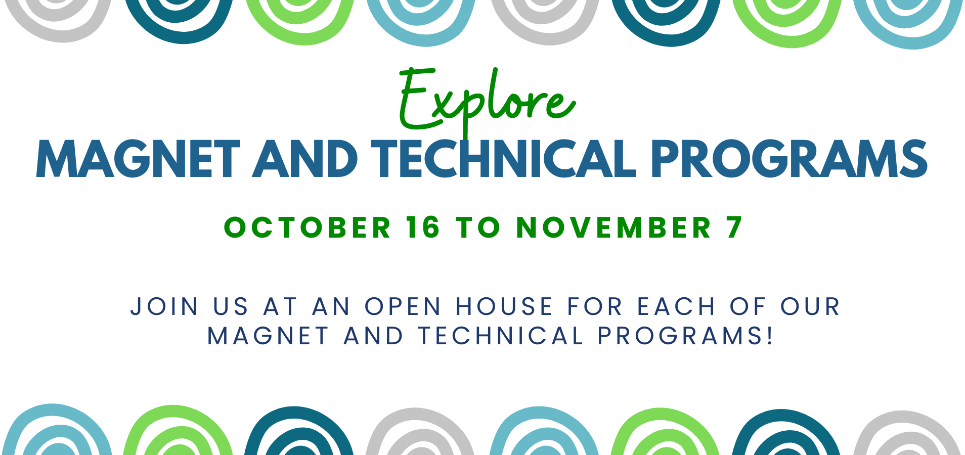 Attend an open house for HCPS Magnet and Technical Programs, October 16 - November 7