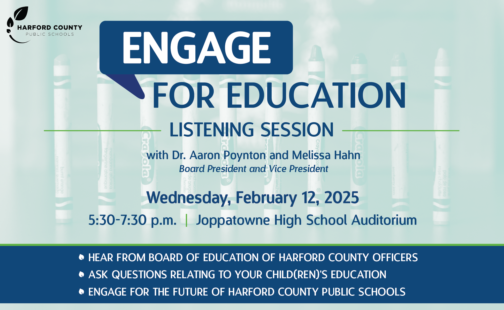 Engage for Education listening sessions with Dr. Aaron Poynton and Melissa Hahn